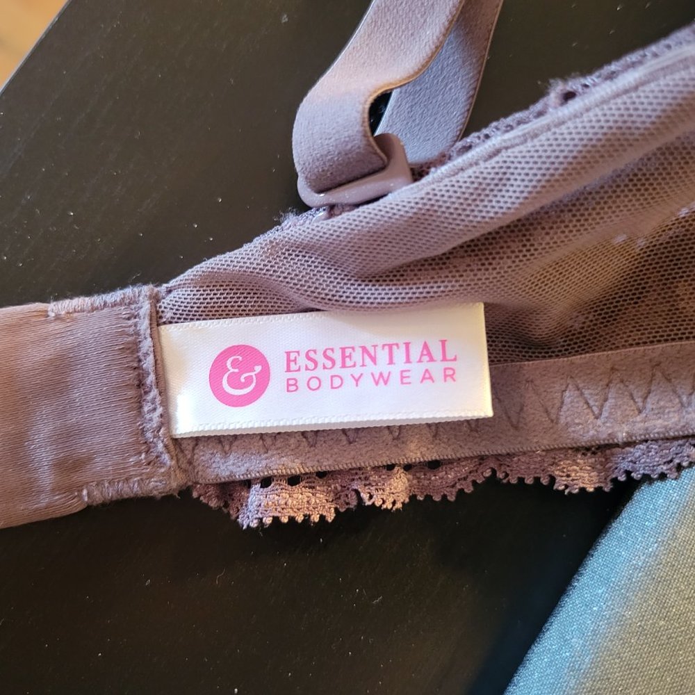 Lace-Trim Push-Up Bra in Mauve Taupe - Picture 3 of 8